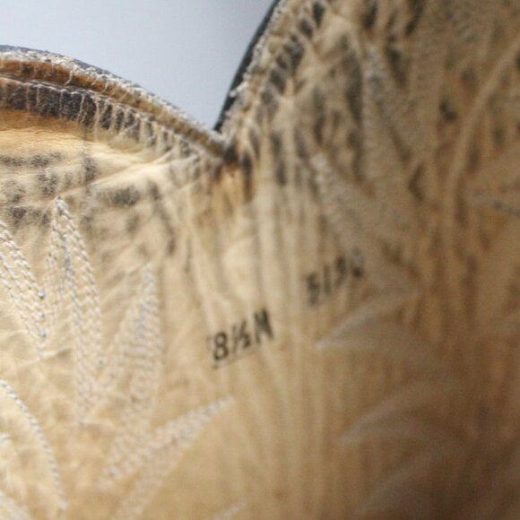 Heritage West VTG Black Western Cowboy Embroidered Leather Boots 5130 Size 8.5 - Picture 9 of 9